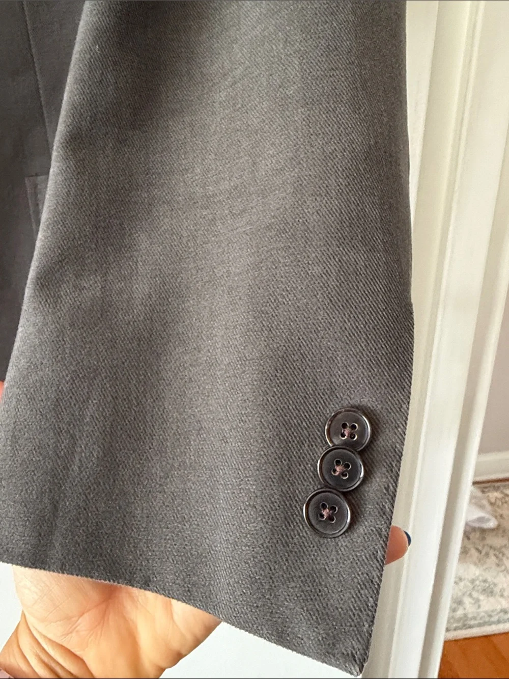 Spier & Mackay Tessuti di Sondrio Grey Cotton Twill Blazer Sport Coat Jacket 42